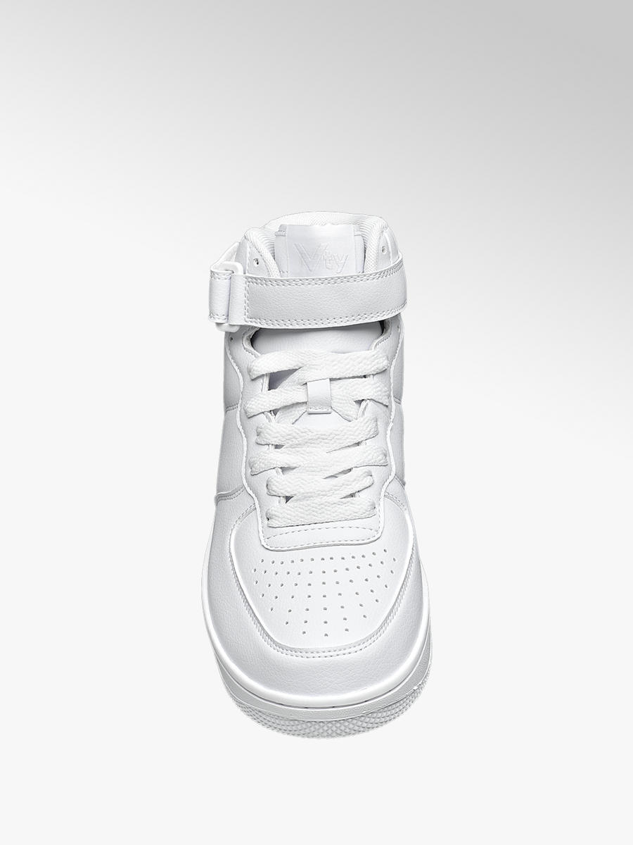 mens white mid top trainers