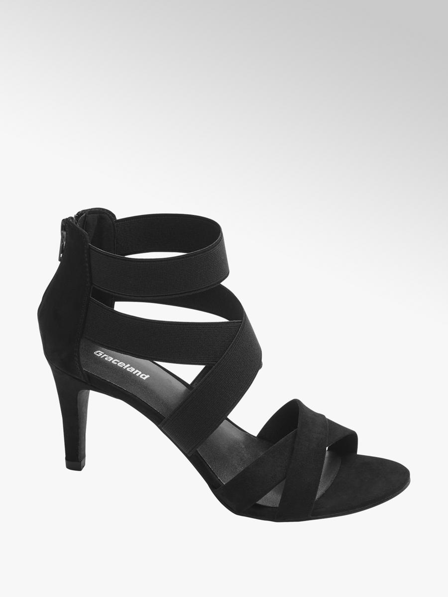 Sandalo nero con tacco da donna | Deichmann