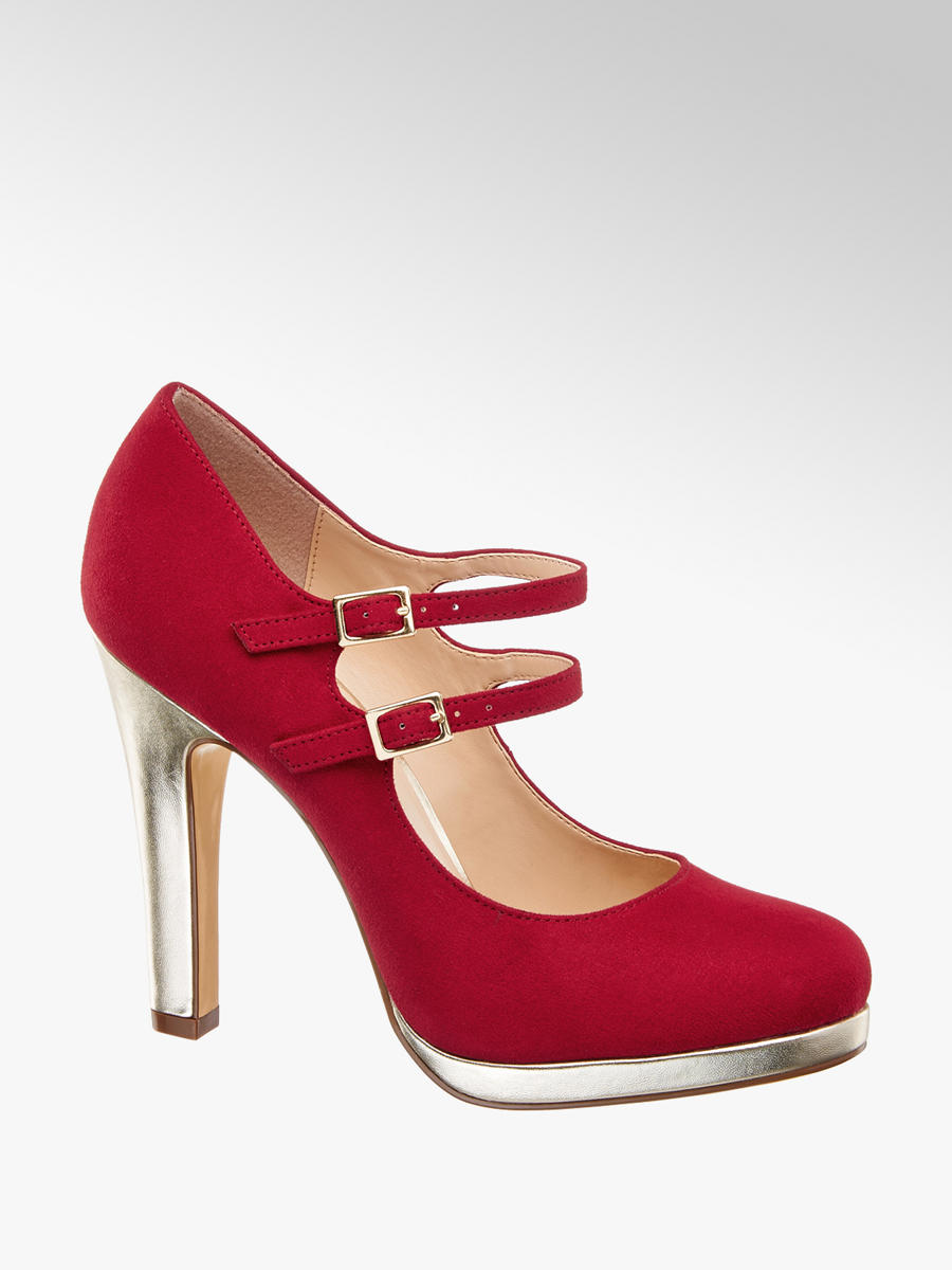 sapato mule vermelho