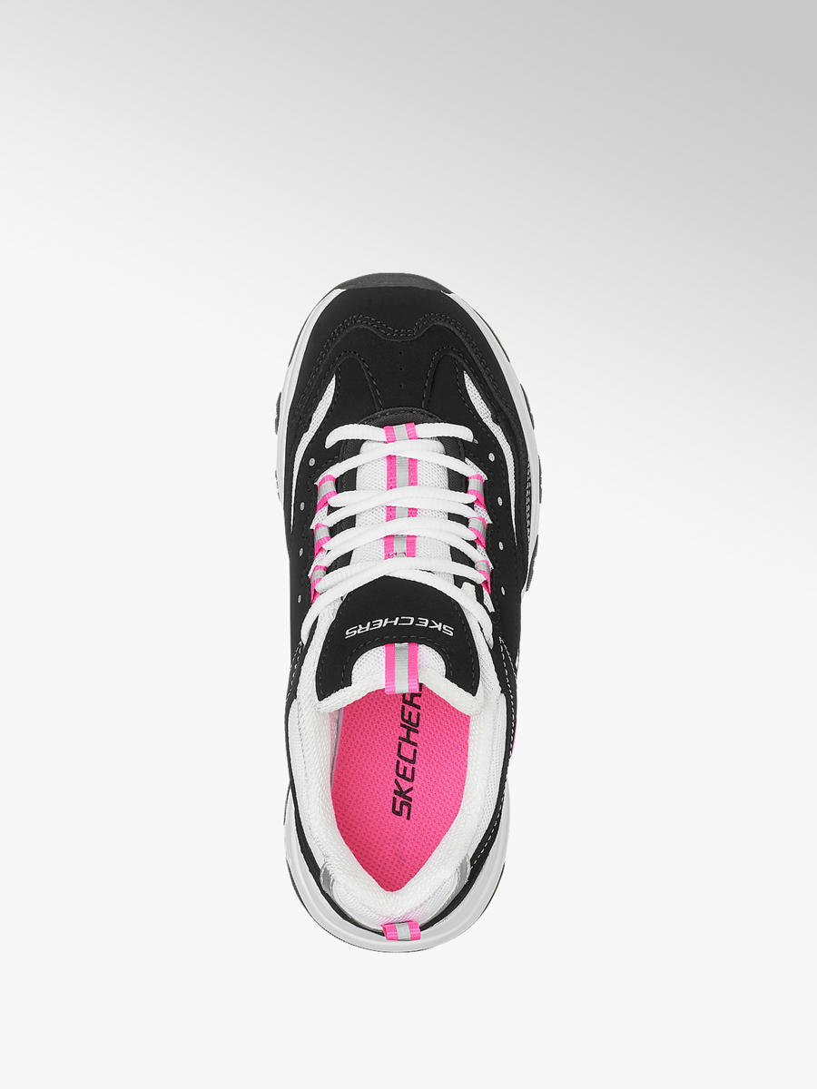 skechers girls black trainers