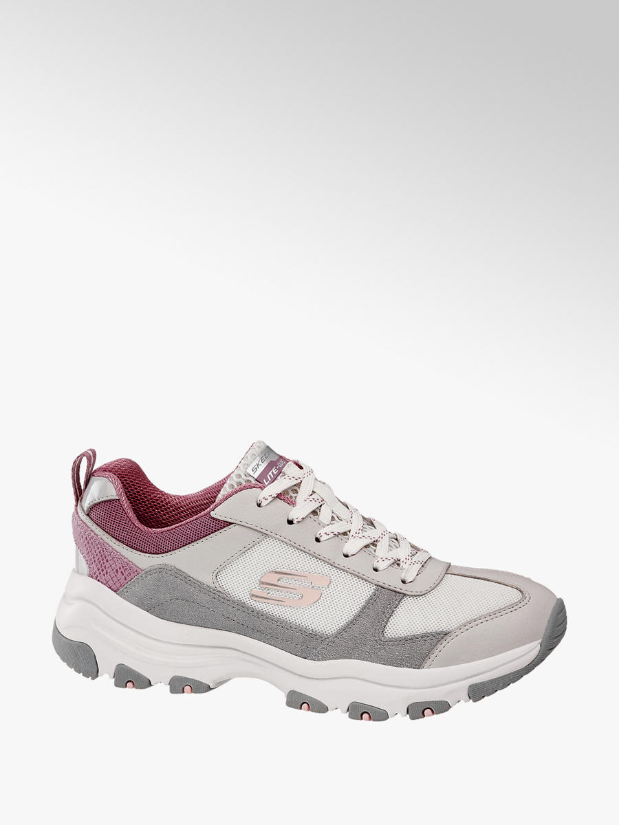 Skechers Ladies' Grey and Pink Lace-up 