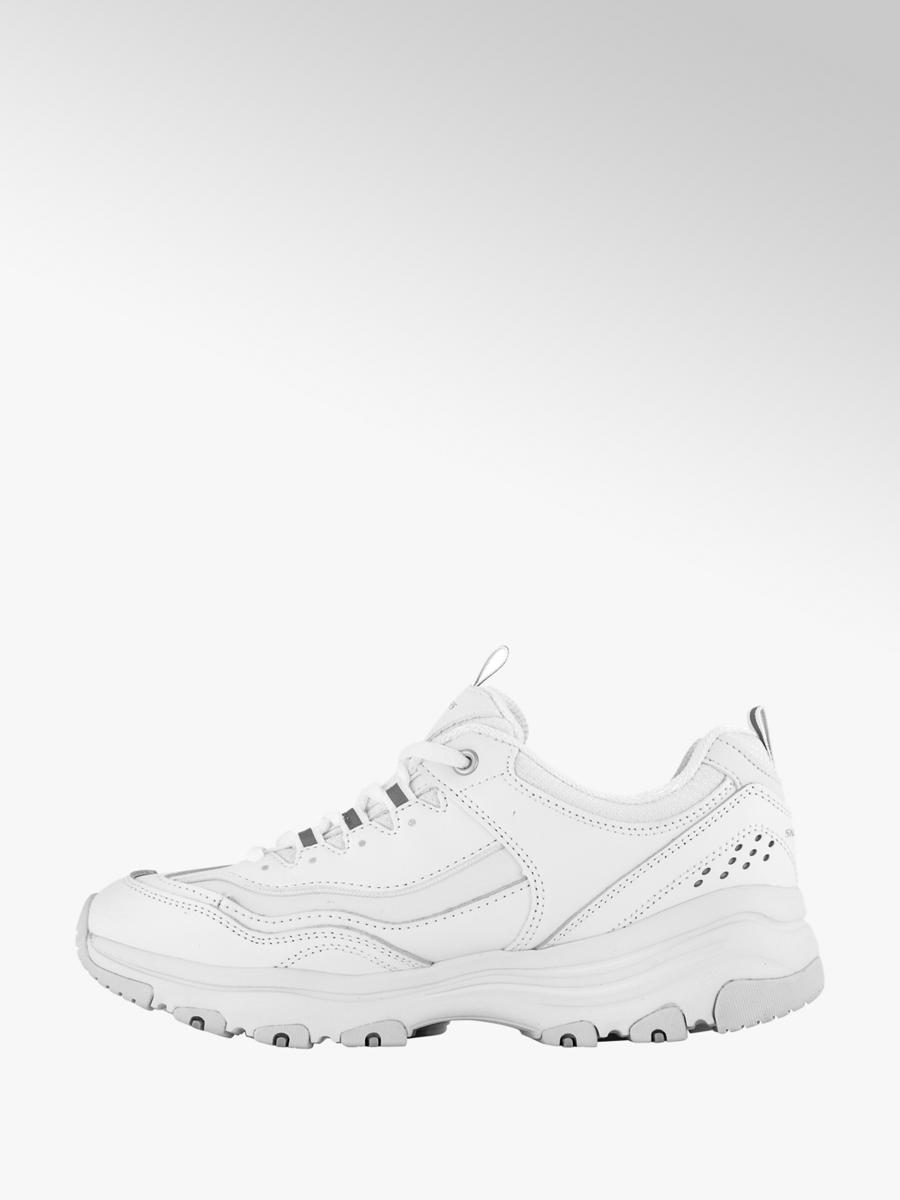 silver skechers trainers