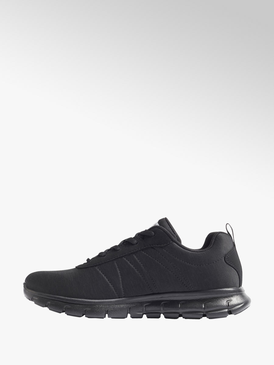 black skechers lace up trainers