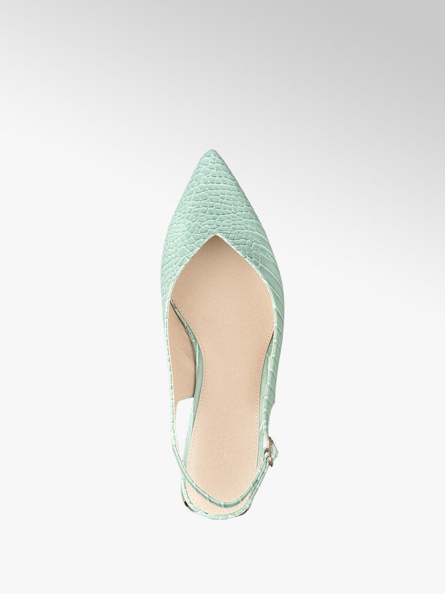 Star Collection Sling Ballerinas In Mint Mit Animal Print Deichmann At