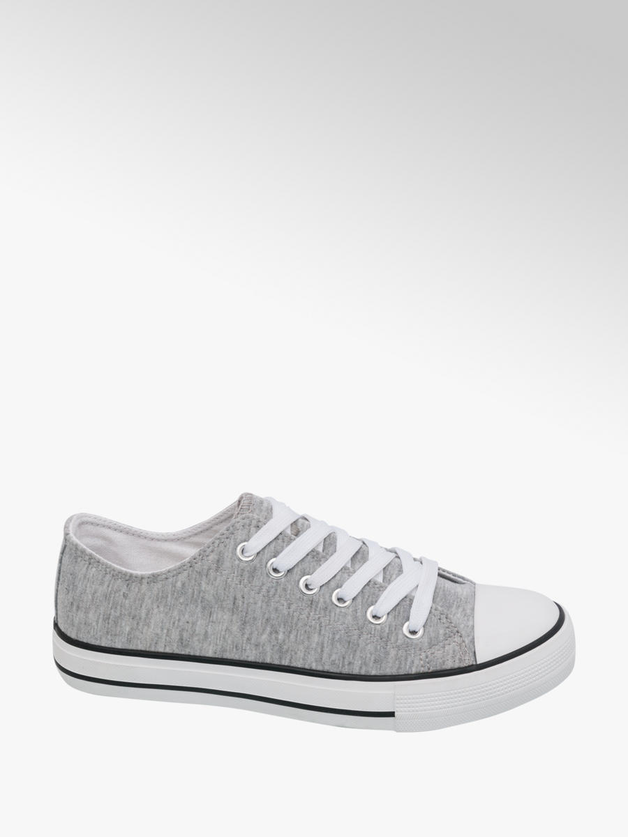 VTY Ladies' Grey Lace-up Canvas Shoes 