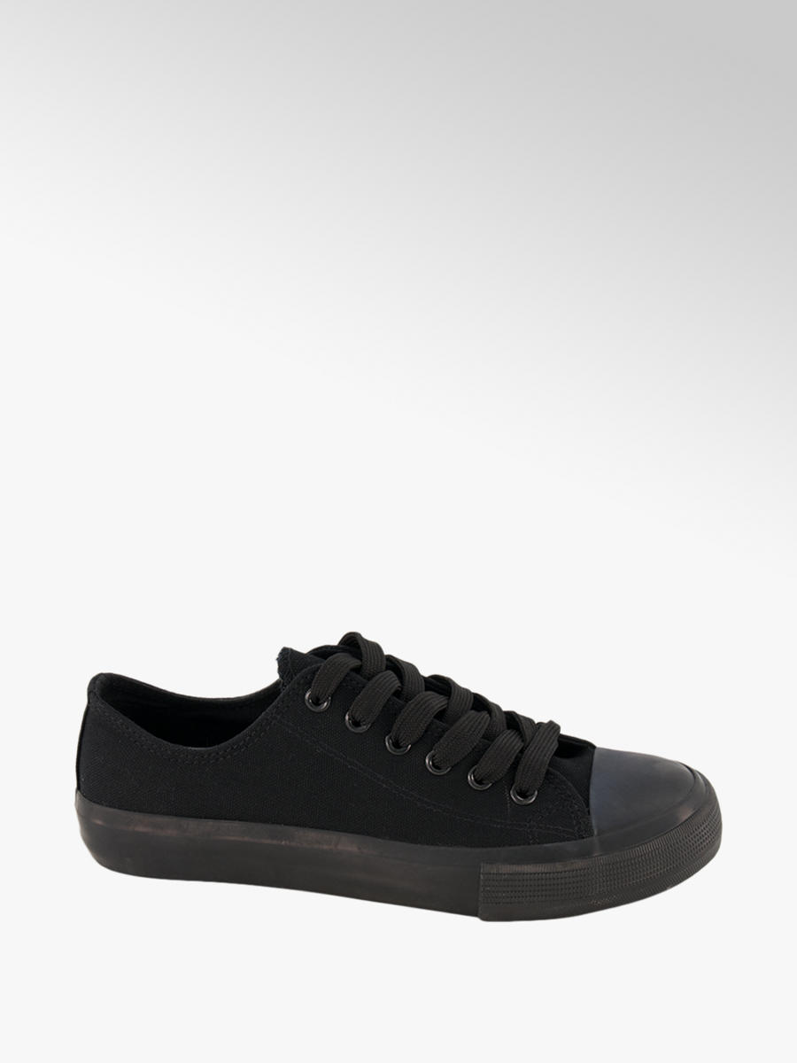 black canvas trainers