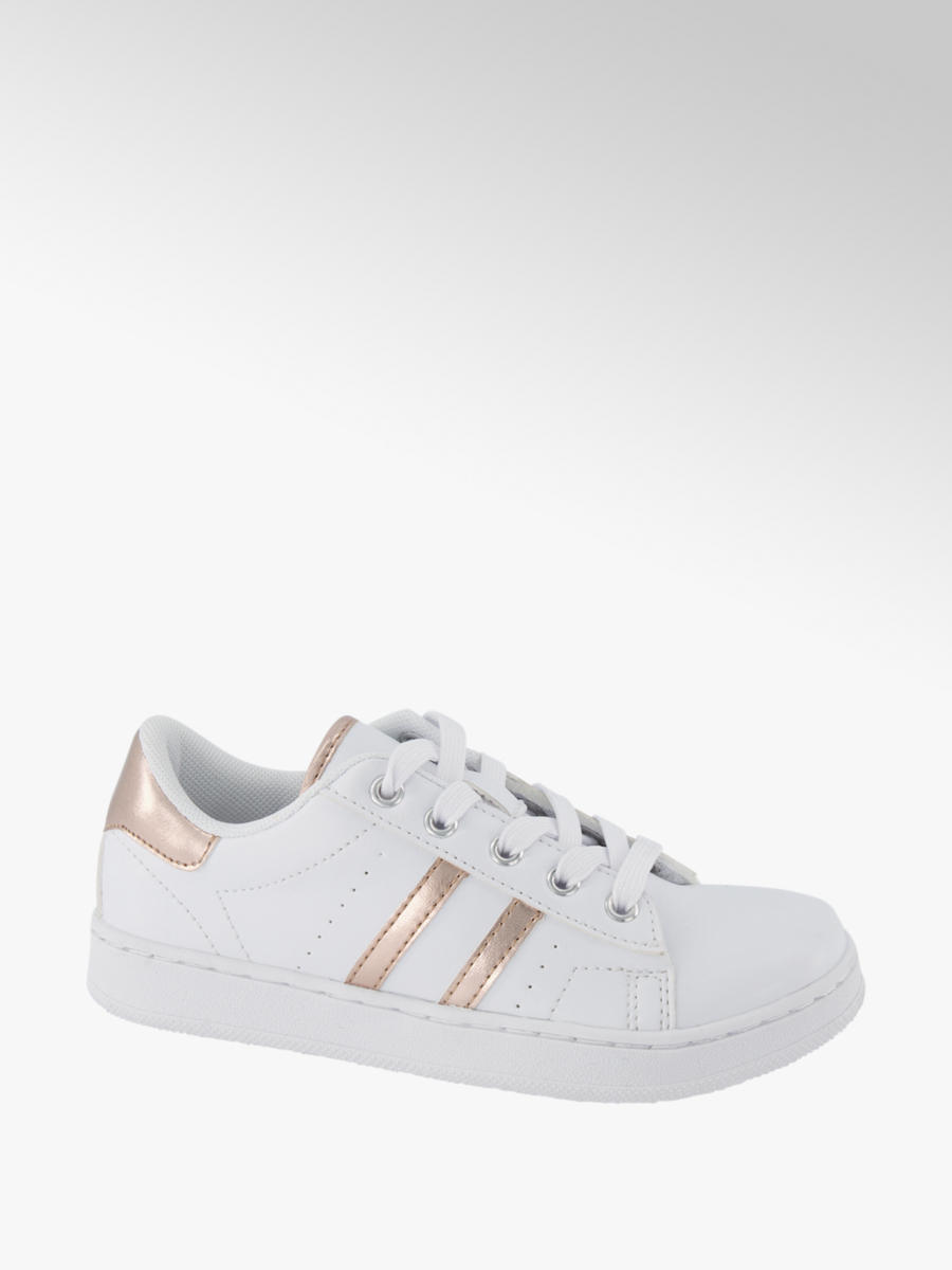 white trainers with gold zip