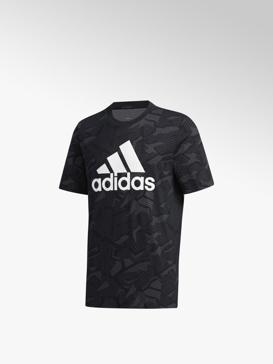 Adidas T Shirt In Schwarz Mit Camouflage Muster Deichmann At
