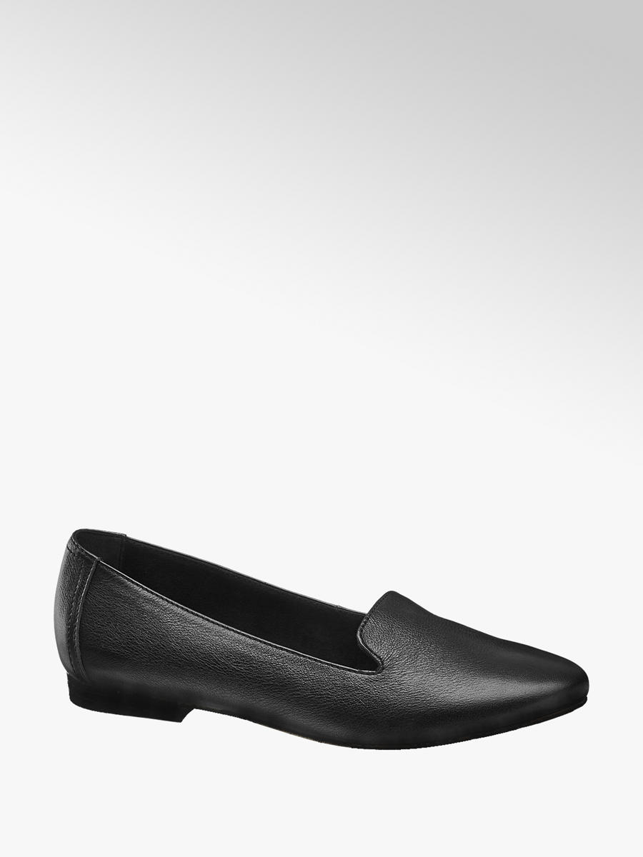 black soft leather loafers