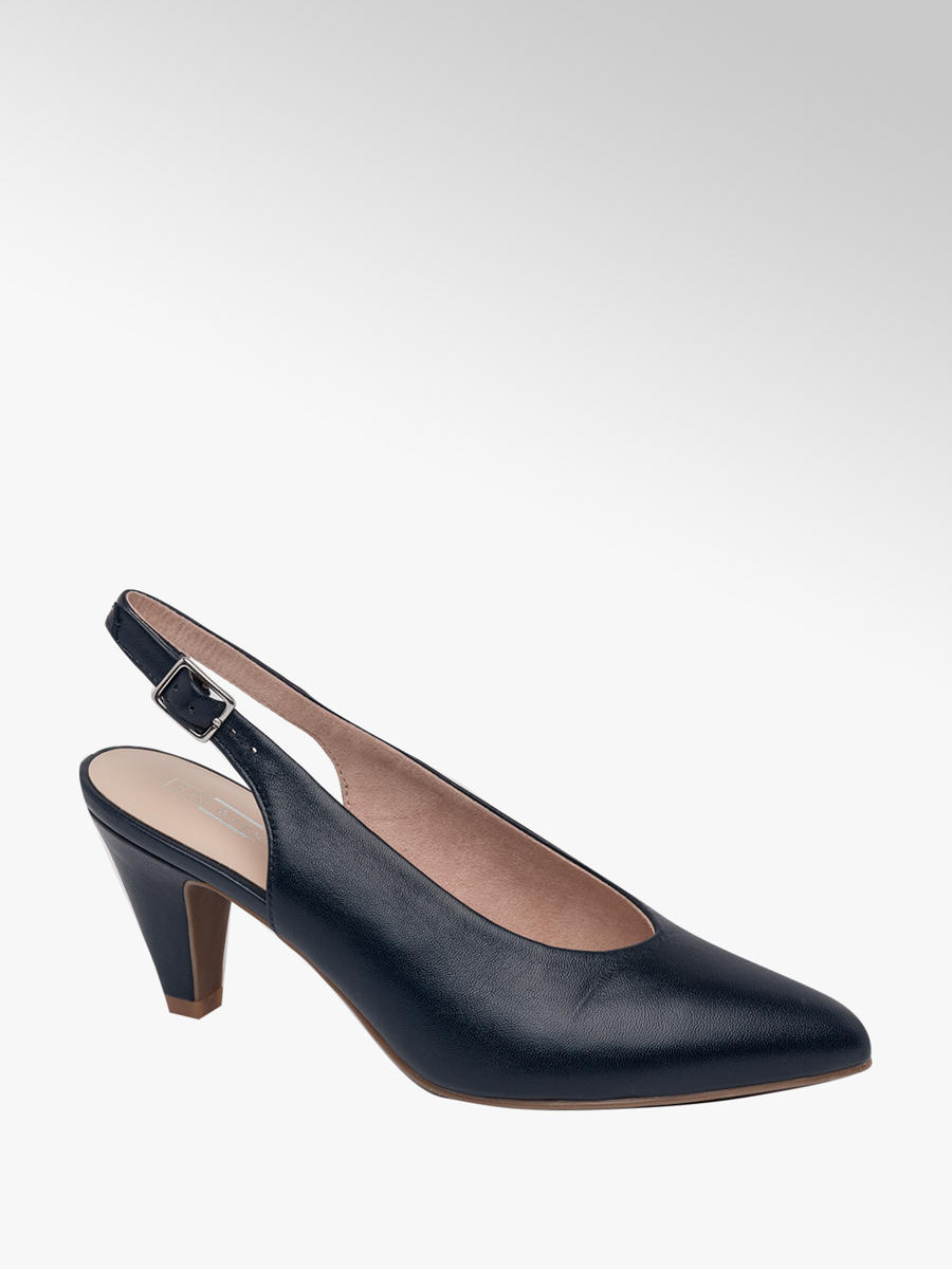 navy leather slingback shoes