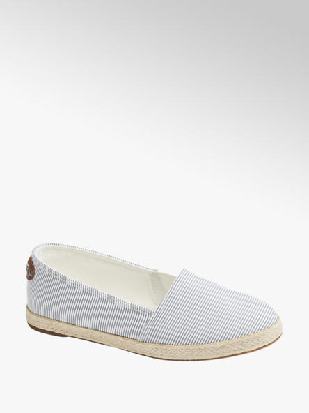 Espadrillas a righe sottili blu e bianco
