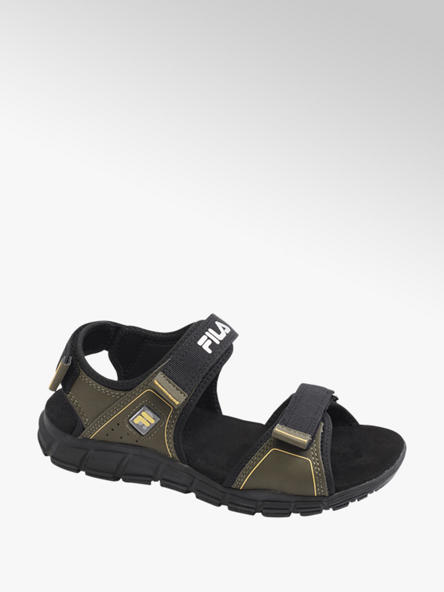 Fila czarno-zielone sandały chłopięce Fila