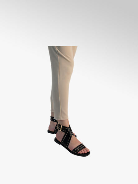 Oxmox Oxmox sandalette plate femmes noir