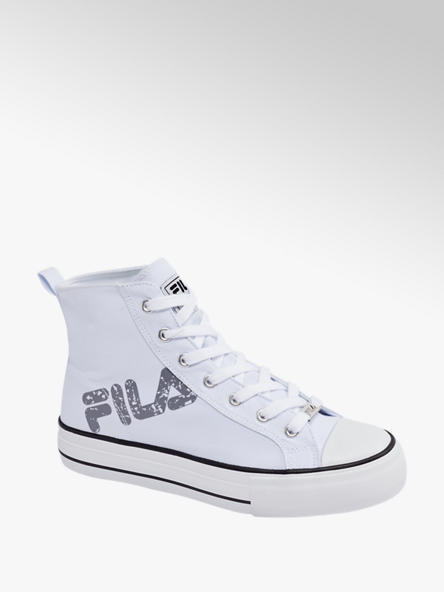 Fila Leinen Mid Cut Sneaker in Weiß