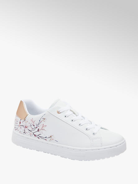 Graceland Sneaker in Weiß mit Blumendetails