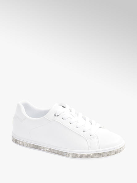 Graceland Sneaker in Weiß mit Glitzer-Details