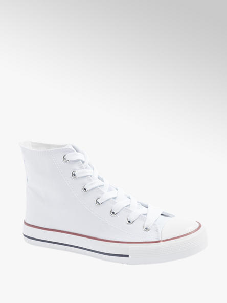 Vty Leinen Mid Cut Sneaker in Weiß