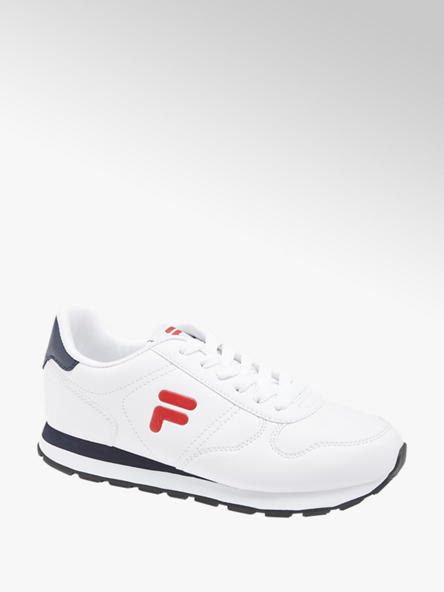 Fila białe sneakersy damskie Fila z czerwonym logo 