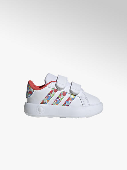 adidas białe sneakersy dziecięce adidas Grand Court 2.0 z kolorowymi elementami
