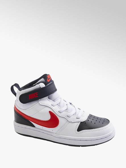 NIKE biało-czarno-czerwone sneakersy dziecięce Nike Court Borough Mid 2