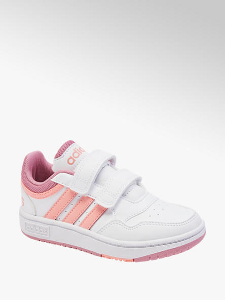adidas biało-różowe sneakersy dziewczęce adidas HOOPS 3.0 CF C GW0434