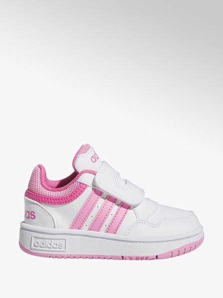 adidas biało-różowe sneakersy dziewczęce adidas Hoops 3.0