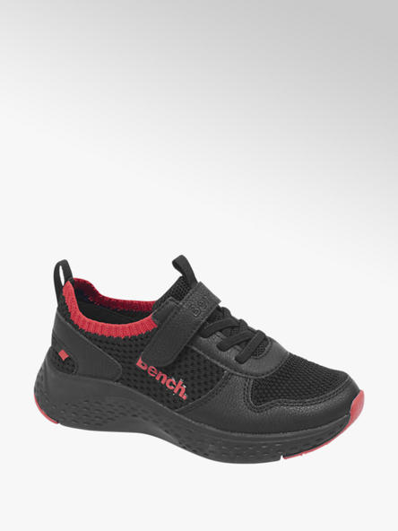Bench czarne sneakersy dziecięce Bench z czerwonymi elementami