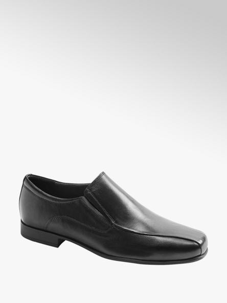 Claudio Conti czarne wsuwane eleganckie buty męskie ze skóry