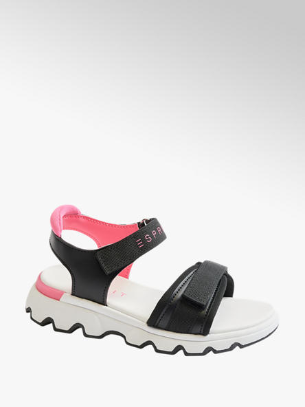 Esprit czarno-różowe sandały dziewczęce Esprit