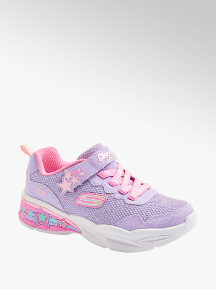 Skechers fioletowe sneakersy dziewczęce Skechers z różowymi elementami