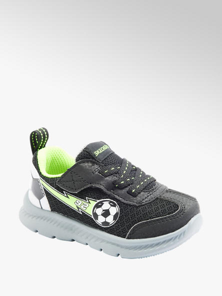 Skechers lekkie szaro-czarne sneakersy chłopięce Skechers w stylu piłkarskim