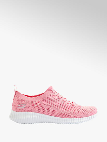 Skechers różowe sneakersy damskie na białej podeszwie