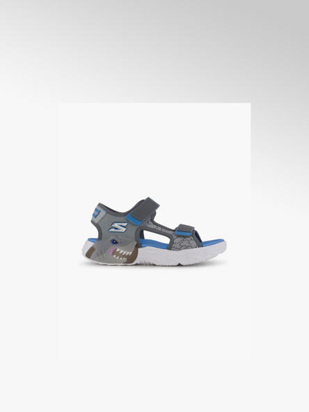Skechers szaro-niebieskie sandały chłopięce Skechers zapinane na rzepy