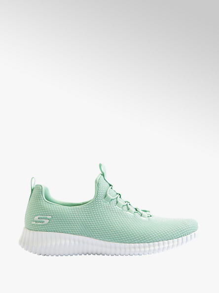 Skechers zielone sneakersy damskie na białej podeszwie