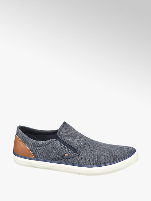mens grey canvas slip on shoes