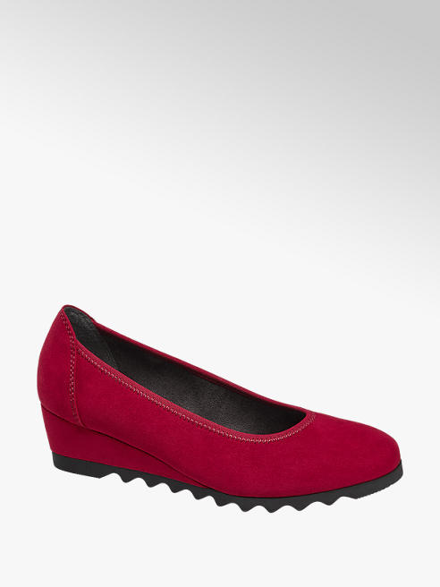 Medicus Дамски червени обувки с клиновиден ток Medicus