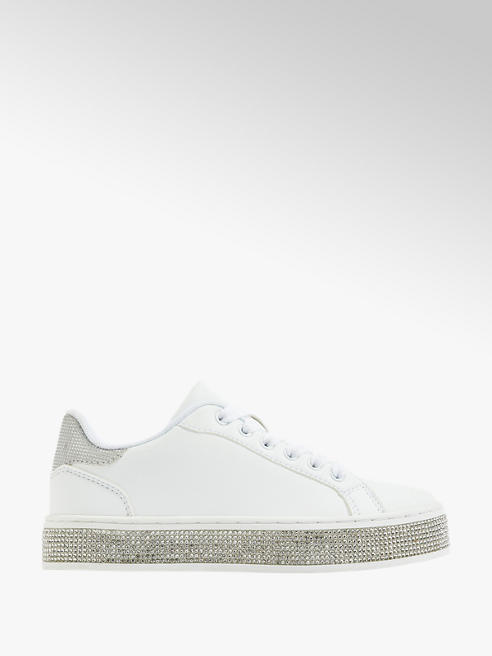 Graceland biało-srebrne sneakersy dziewczęce Graceland