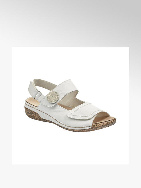 Rieker Biele kožené komfortné sandále Rieker