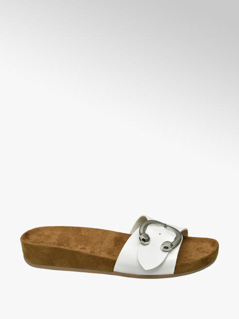 summer white slippers