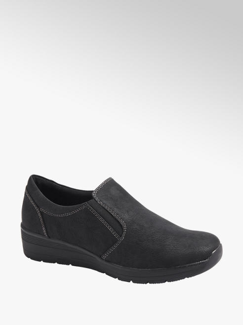 ladies black slip on shoes