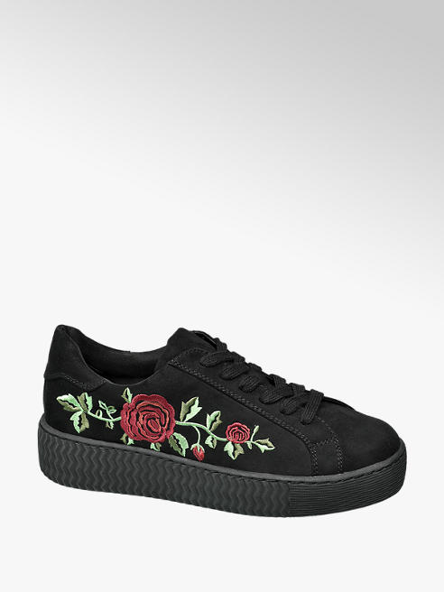 ladies embroidered trainers