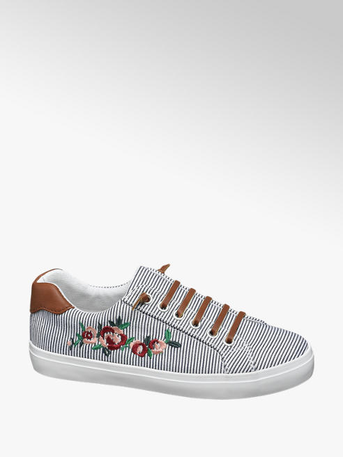 Graceland Leinen Sneaker in Blau-Weiß