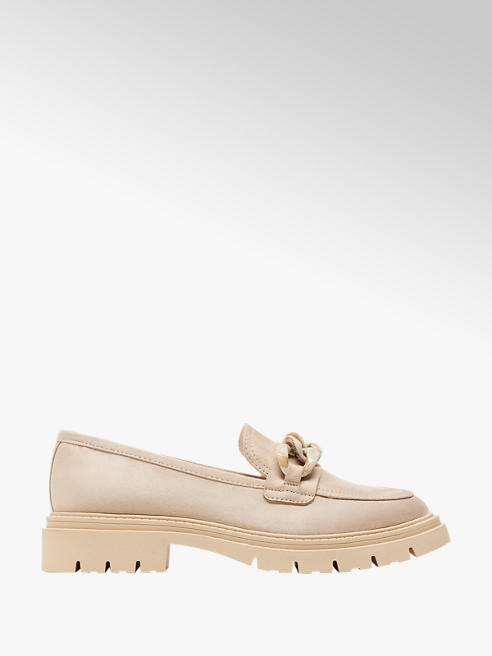 Graceland Loafer in Taupe mit Chain-Detail