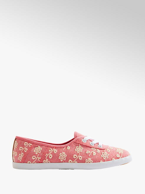 Graceland Sneaker in Rot mit Blumendetails