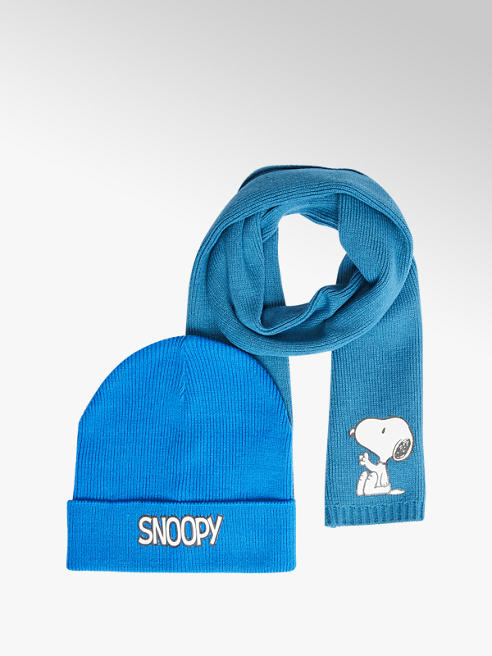 Peanuts Schal und Mütze Set in Blau