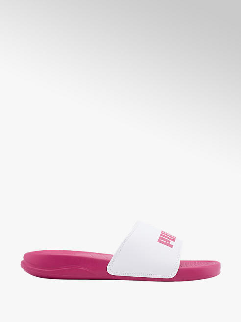 PUMA Slides in Weiß-Pink