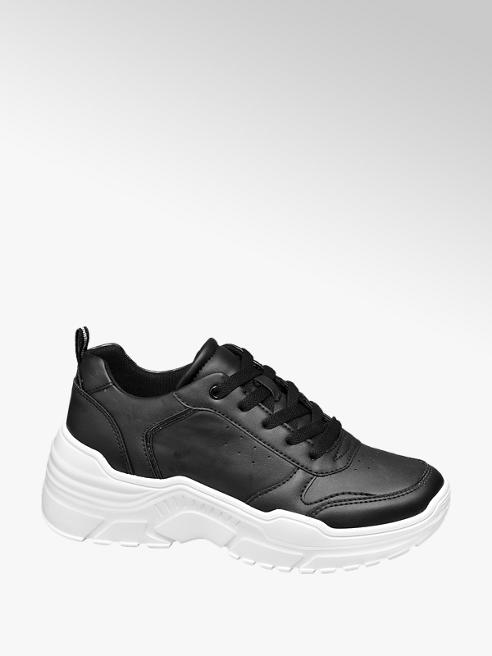 ladies chunky black trainers