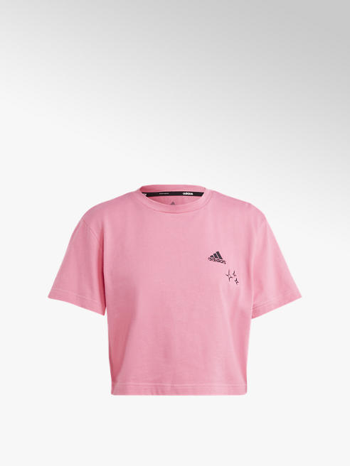 adidas Crop Sport Tee in Pink