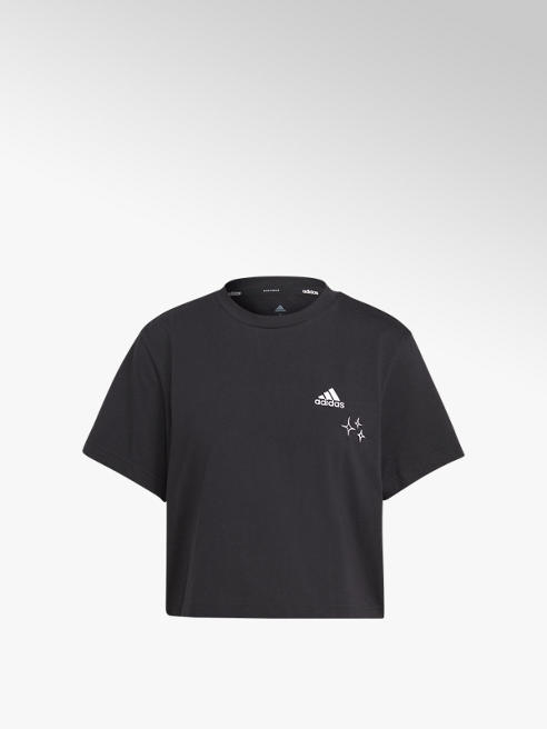 adidas Cropped T-Shirt in Schwarz