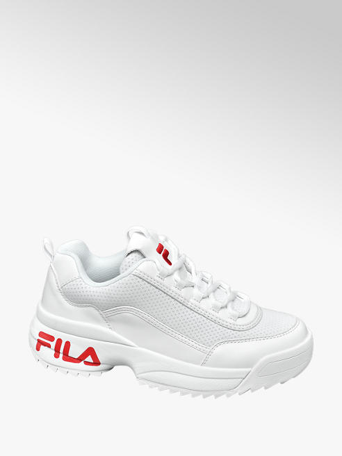 Fila białe sneakersy damskie Fila z czerwonym logo